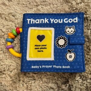 Baby's Prayer Photo Book - Soft Fabric Book with Photo Slot 4x6" Sensory Toy